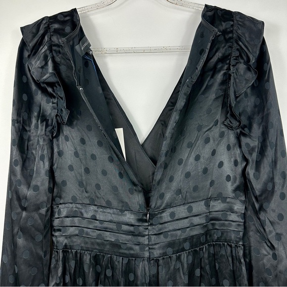 Romper Long Sleeve NWT Polka Dot Satin Goth Chic Y2K Party Small Majorelle - Picture 9 of 15